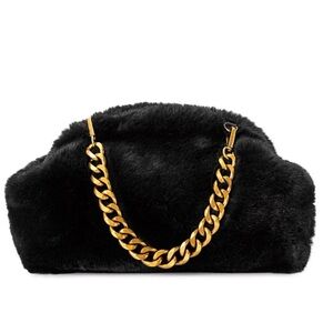Scoop NYC Black Crossbody Bag with Gold Chain